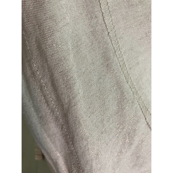 Lane Bryant khaki gold linen roll cuff capri pants - Picture 4 of 15